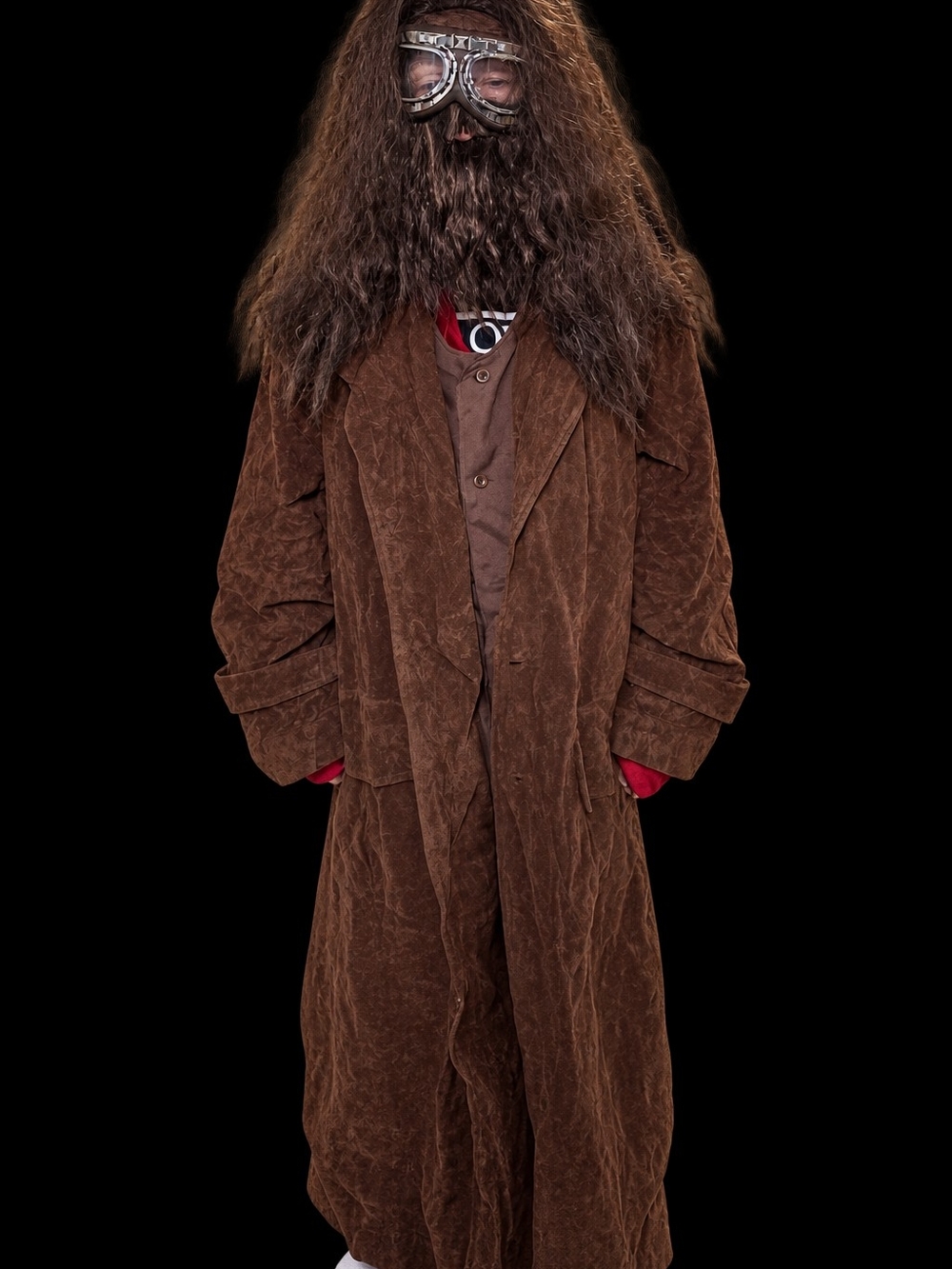 Harry Potter Hagrid Deluxe Costume Adult 2X Wig Beard Goggles Plus Size
